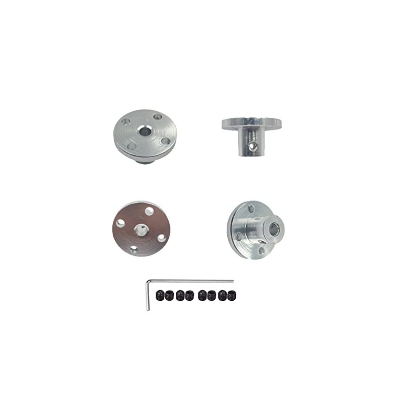 4Pcs 4mm Aluminum Alloy Rigid Flange Coupling Motor Guide Shaft