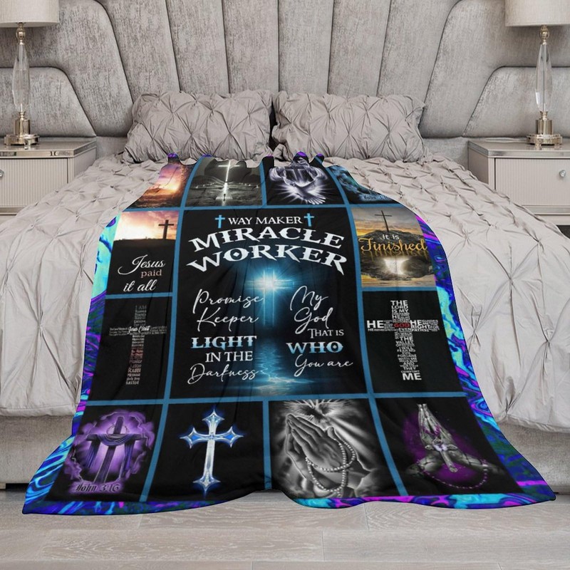 Jesus Christ Throw Blanket Christian Religious Faith Cross Blanket Bible