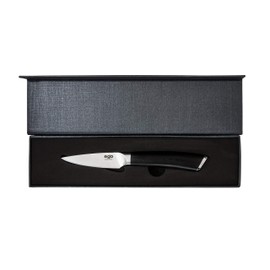 Wilfa EGO Sandvik Gemüsemesser - 9cm Klinge, hochwertiges Sandvik12C27 Messerstahl, Klingenhärte: HRC: 58±2, ergonomischer Griff, schwarz