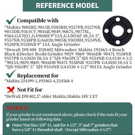 Relioky 5/8"-11 Angle Grinder Nut*6 & Angle Grinder Extension Shaft*3& Angle Grinder Wrench*1 for Makita Dewalt Milwaukee Metabo Bosch Ryobi Black Decker Angle Grinder Accessories