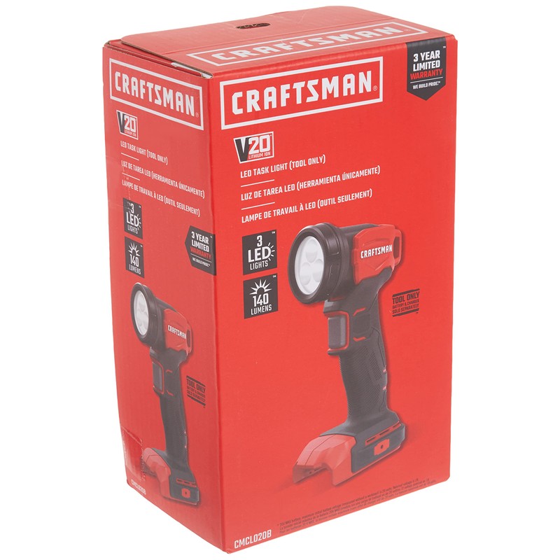 CRAFTSMAN V20 LED Work Light, Cordless Handheld, 140 Lumens, Bare