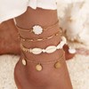 Shell Ankle Bracelet for Women Flower Anklet Boho Ankle Bracelet