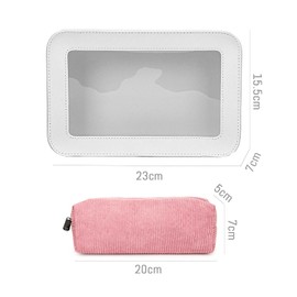 1 Transparent Makeup Bag and 1 Corduroy Bag, Waterproof Makeup Bag, Travel Supplies, Portable Storage Bag.