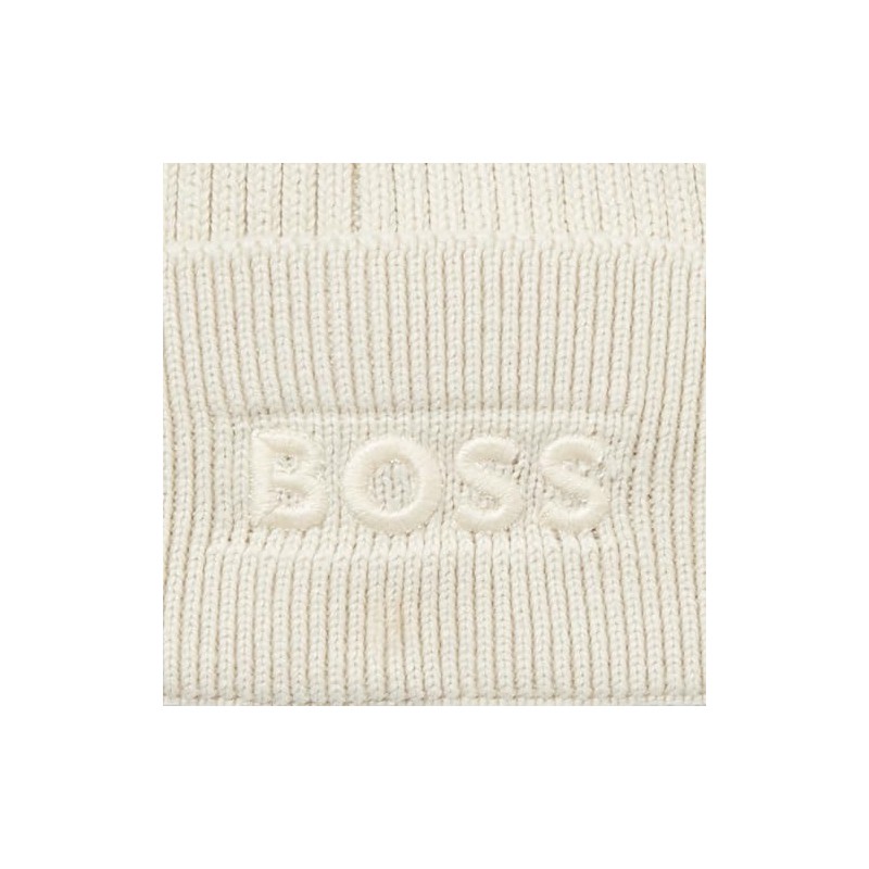 BOSS Magico Ribbed Mixed Material Beanie, Milky Way, One Size