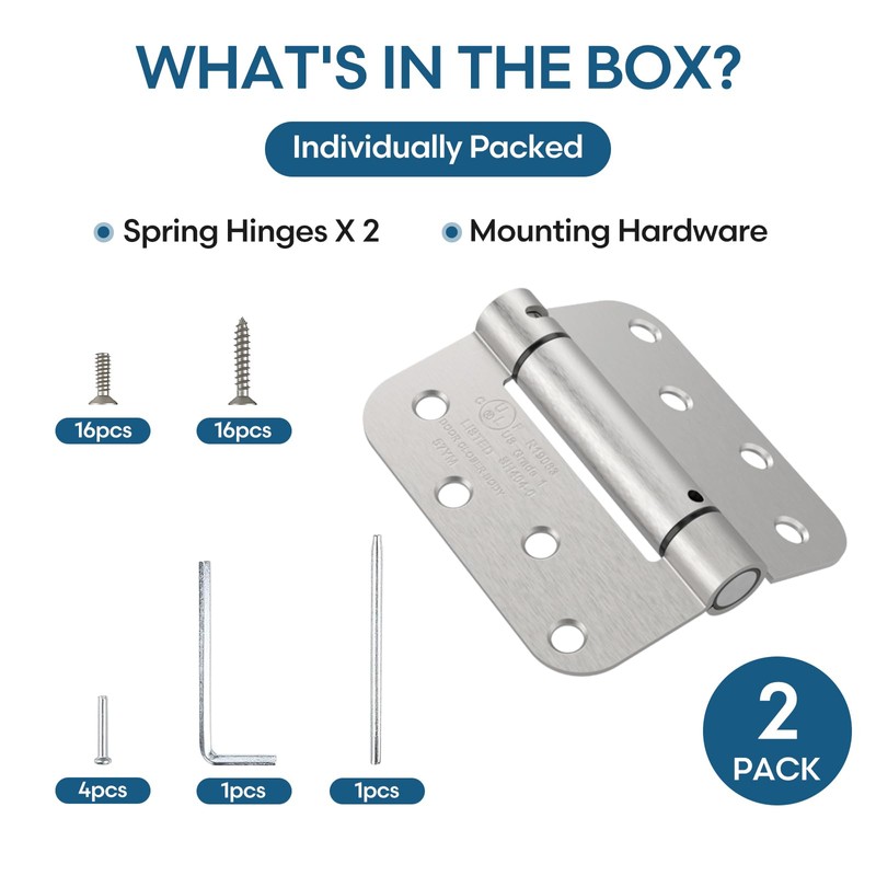 Treasem Self Closing Door Hinges, Auto Closing Spring Hinges with