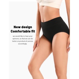 Molasus - Ropa interior de incontinencia para mujer, con períodos de absorbencia, a prueba de fugas, negro - paquete de 3, XX-Large