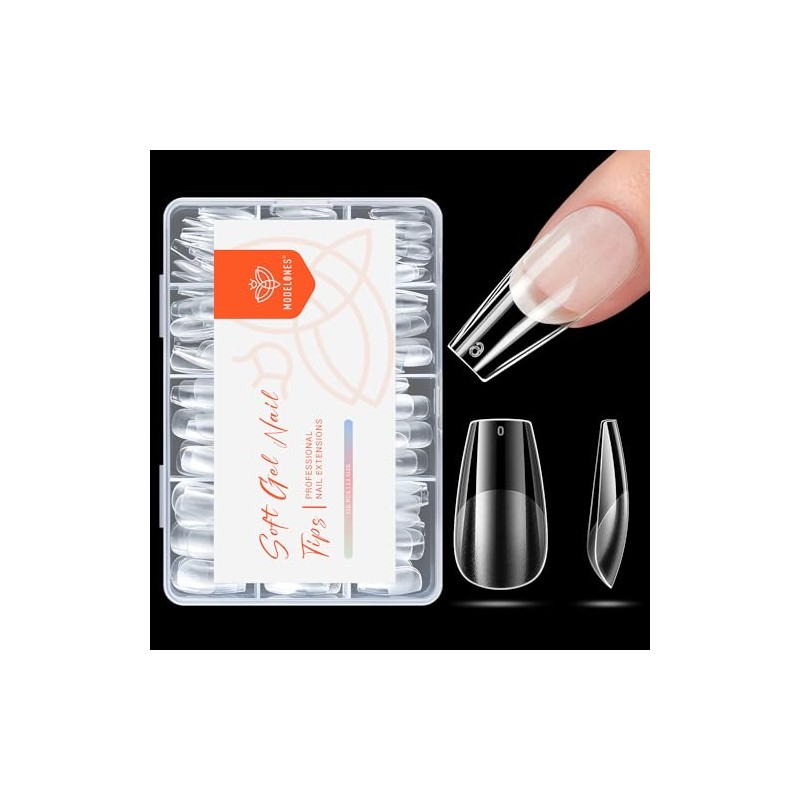 Modelones Nail Tips Gel Nail Short Oval Sanded Nail Tips
