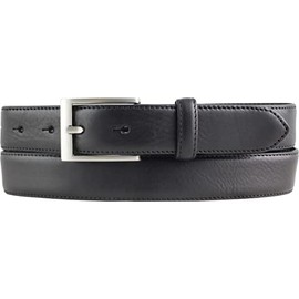 BELTINGER Children's belt made of full cowhide leather, 3.0 cm, leather belt for boys, 30 mm, slim suit belt in 30 mm, black, silver