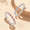 Vemhel Sterling Silver Stackable Rings Created Ruby Eternity Bands Women