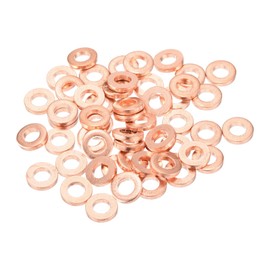 MECCANIXITY 52 Pcs Flat Copper Washers, 5x10x2mm Copper Upgraded Flat Metric Sealing Crush Ring Washers for Hydraulic Fittings Screw Bolt Nut Electronic Repair