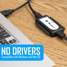 Kingwin USI-2535 USB 2.0 to SATA and IDE Adapter for 2.5-Inch and 3.5-Inch Hard Drive with One Touch Back-Up