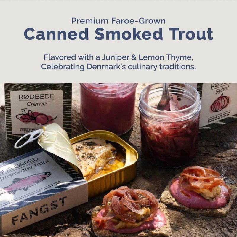 Fangst Regnbue Orred | Tinned Smoked Freshwater Trout with Juniper