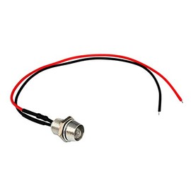 [Pack of 10] LED 0.2 inch (5 mm) Bullet Type with 12V Resistor Cable 7.1 inches (18 cm) (Steel Bracket), Green