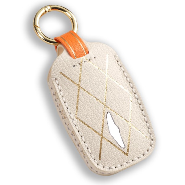 Hontumax Premium Leather 5-Button Key Fob Cover Case for Genesis