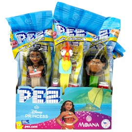 Pez Moana Dispensers and Refill Candy Pack, 12 Individually Wrapped Pez Candy