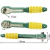 Rosojodg 1Pc Green Metal Mini Socket Rapid Ratchet Wrench 1/4