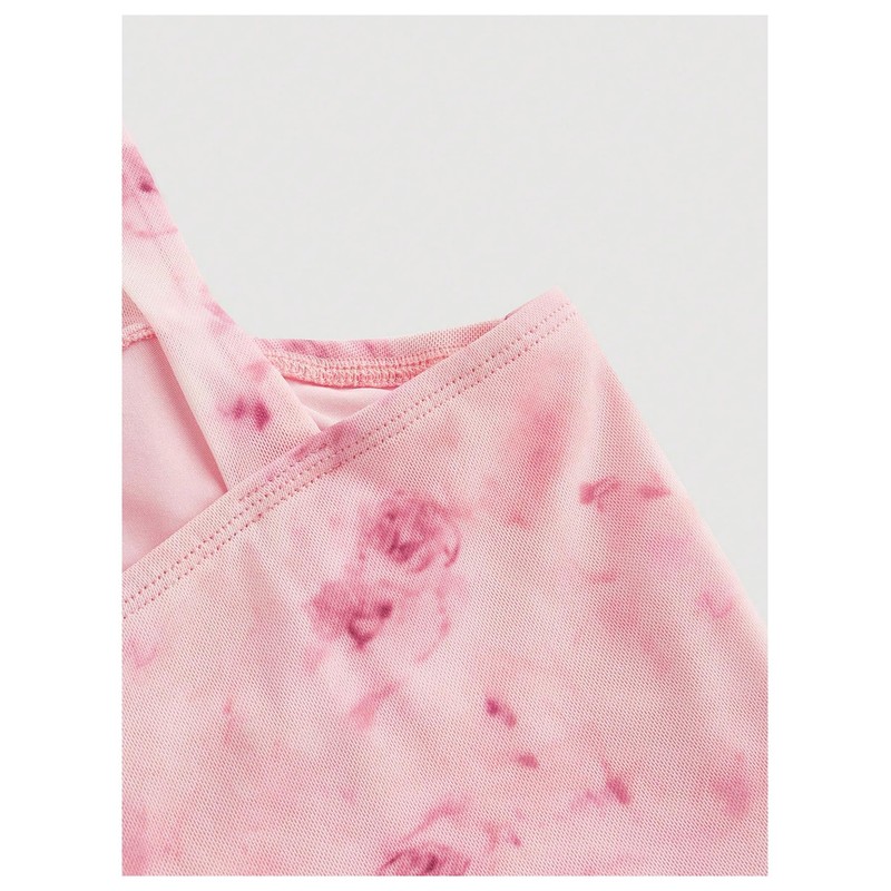 GORGLITTER Women's Bow Tie Shoulder Crop Tops Mesh Floral Boho