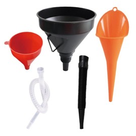 3-Piece Filling Funnel Set - Funnel with Hose, Right Angle Flexible Plastic Funnel, Universal Car Petrol Fuel Funnel for Removable Spout and Long Funnels