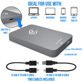 CFexpress Type A Card Reader SuperSpeed USB 3.1 Gen2 10Gbps CFexpress Type A Memory Card Adapter Portable Aluminum CFexpress Type A Reader Support Windows/Mac OS/Linux/Android
