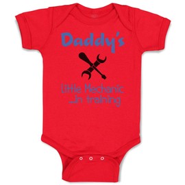 Cute Rascals Baby Bodysuit Daddy's Little Mechanic in Training Dad Father's Day Boy & Girl Baby Clothes Funny Cotton Red Design Only 12 Months