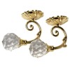 Fiacvrs 2Pcs Metal Crystal Glass Curtain Holdback Wall Mounted Tie