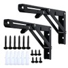 Monsky 8" Black Foldable Shelf Brackets Heavy Duty Stainless Steel