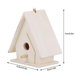 BAOFUYA 4Pcs Wood Bird House, DIY Hanging Bird Box Garden Birdhouse Decoration for Kids Painting Arts Activity Bird Box