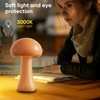LONRISWAY Small Wood Mushroom Lamp, LED Cordless Bedside Touch Lamp,