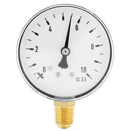 Pressure Gauge, Akozon Air Oil Water Pressure Gauge 1/4 Inch NPT 0-10 Bar Side Mount Thread Connection Pressure Gauge Gauges
