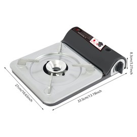 3500W Butane Camping Stove, Camping Stove with Portable Case, Portable Camping Stove, 1-Burner Butane Stove, BBQ Grill Butane Camping Stove for Camping Trips(Not Included Butane) (Silver+ Black)
