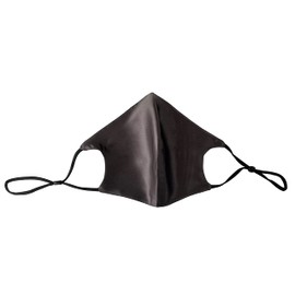 Hugs Living 100% Mulberry Silk Face Mask with Filter Pocket and Adjustable Ear Loops (Dark Grey)