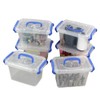 Eudokky Mini Storage Boxes with Lids, 1.8 L Plastic Transparent