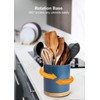 Nucookery 360°Rotating Utensil Holder, 7.2" Kitchen Utensil Crock, Ceramic Cooking