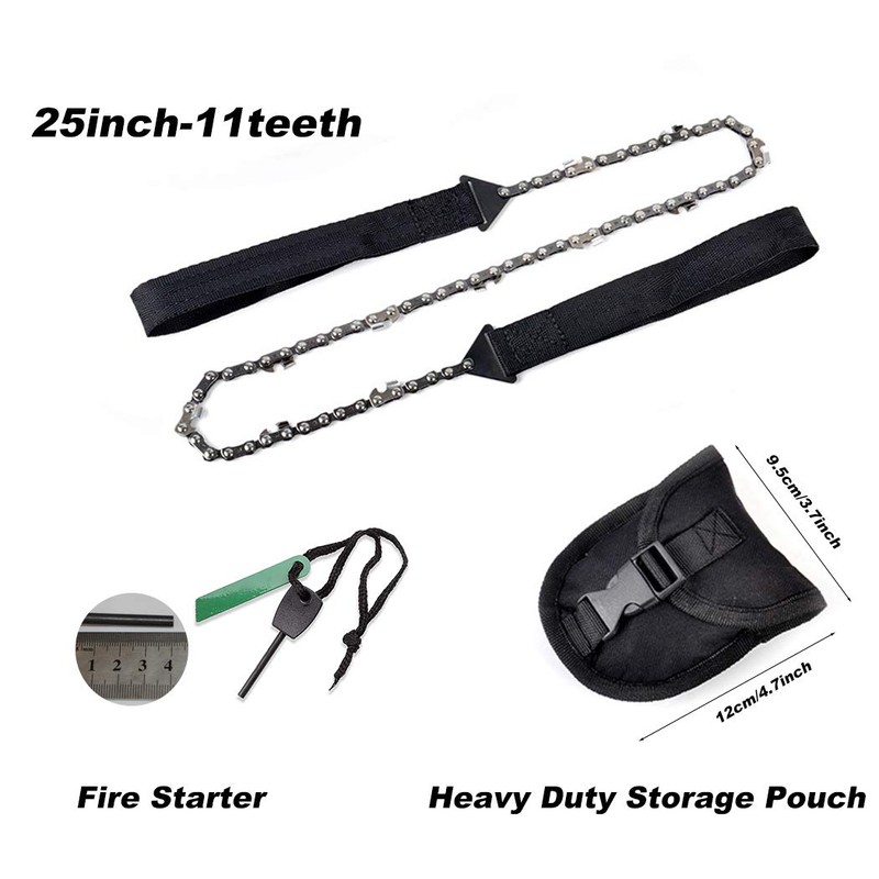 Pocket Chainsaw Emergency Outdoor Survival Gear Folding Chain Hand Saw