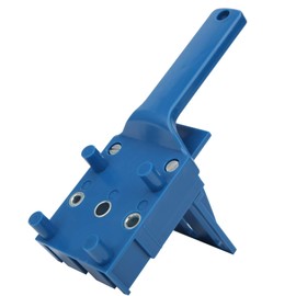 Localizador de Punzones para Carpintería, Plantilla de Clavija de Agujero Recto, Guía de Perforación de Carpintería Ajustable para Brocas de 6/8/10 Mm(Azul)