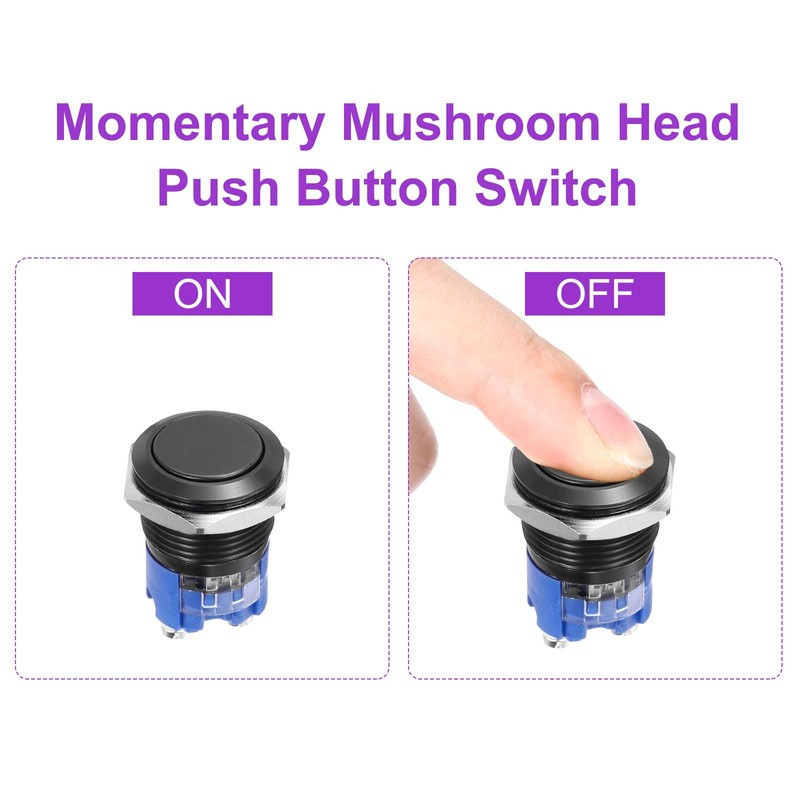 DMiotech 16mm / 5/8" Aluminium Alloy Latching Push Button Switch