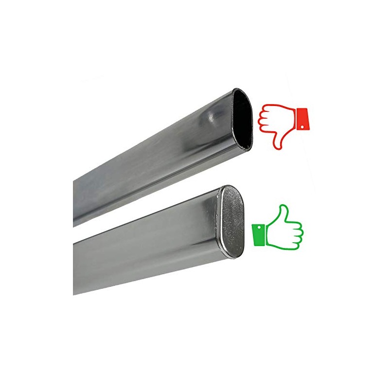 Oval Closet Rod End Cap |15mm x 30mm | Polished