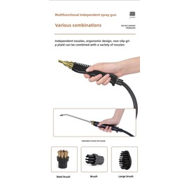 2500W Steam Cleaner,Handheld Steamer for Cleaning with, 6 Speeds High Pressure Temperature Portable Steam Cleaner for Upholstery,Kitchen,Furniture Bathroom Car,Grout and Tile (red)