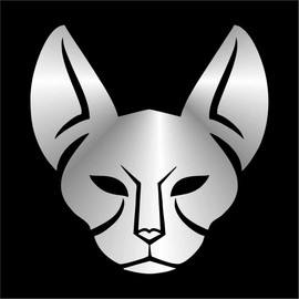 AMA SHOP sticker prespaced cat sphynx silver color pvc sticker for decals wall mural car motorcycle helmet camper boat