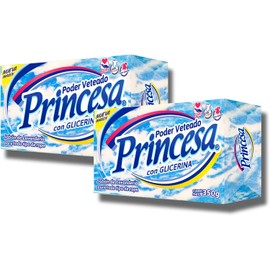 Princesa Jabón Azul Veteado con Glicerina 350g, Paquete de 2 Unidades, Total 700g, Eliminación de Manchas