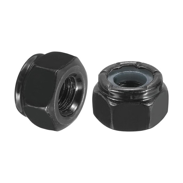 uxcell 10Pcs 1/4"-20 Nylon Insert Hex Lock Nuts, Carbon Steel