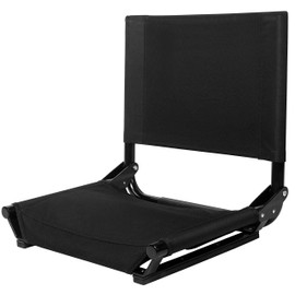 Cascade Mountain Tech Stadium Seat - Lightweight, Portable Folding Chair for Bleachers and Benches - Black, Extra Wide - 20"