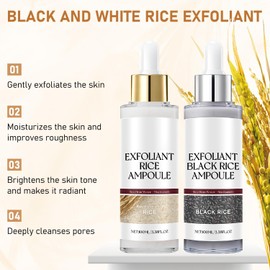 Black and White Rice Peeling - Soft Rice Exfoliating Face and Body Set, Gentle Peel, Pore Minimizing, Deep Hydration, for All Skin Types (2PCS)