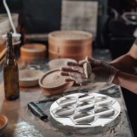 Housoutil Pierogi Press Russian Ravioli Maker Dumplings: Pelmeni Maker Dumpling Press Dough Press for Russian Pierogi Pirogi Ukraine Vareniki Pelmeni Ravioli or Chinese Dumpling Press Dumpling Moulds