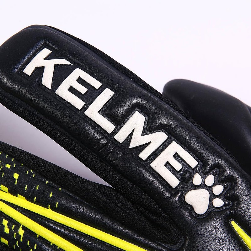 Kelme Vortex Training Goalkeeper Gloves, Black/Neon Yellow, Size 7