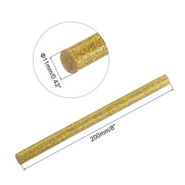 QUARKZMAN Mini Heißklebestifte für Heißklebepistole 0,43 Zoll x 8 Zoll Glitzer Gold 12 Stück
