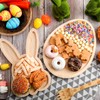 Singhoow 2 Pcs Easter Bunny Charcuterie Boards Egg Wooden Serving