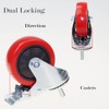 Heavy Duty Stem Caster Wheels M10-1.5X25mm Dual Locking No Noise