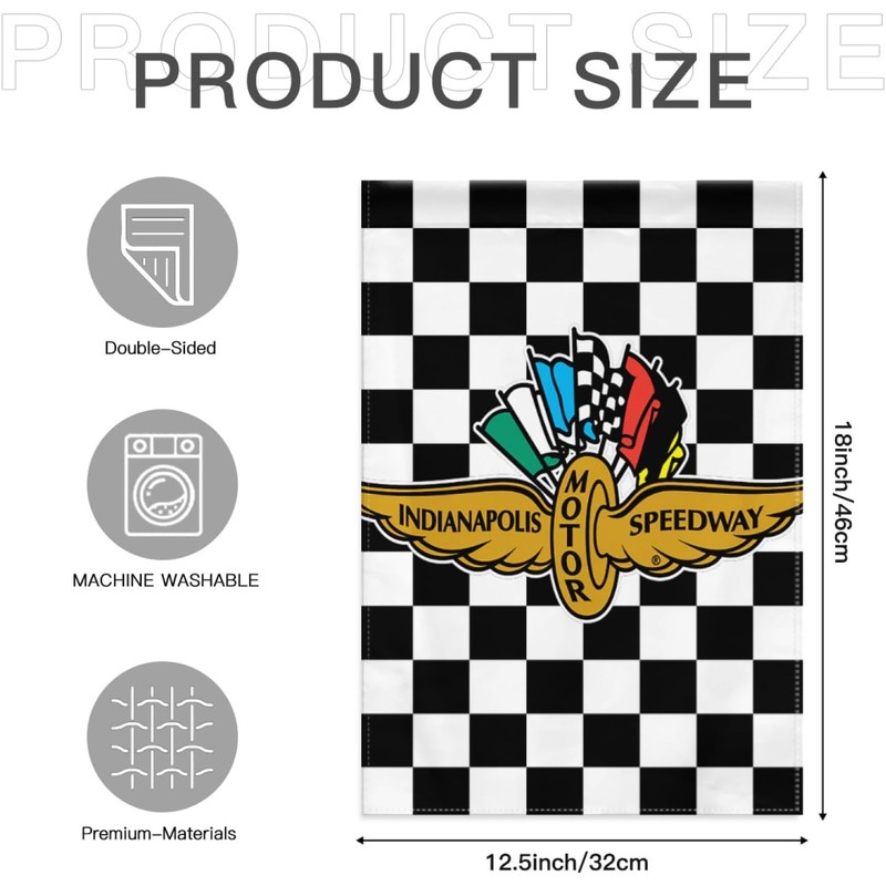 Indy decorations Motor Race Garden Flag 12x18 Inch, Garden Flags