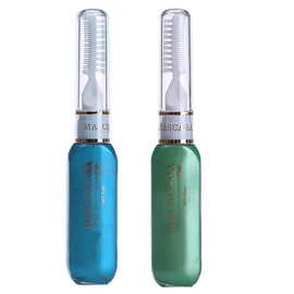 Temporary Hair Mascara Washable Temporary Hair Color Chalk Hair Dye Stick Non-toxic Instant Dye(Blue+Green)